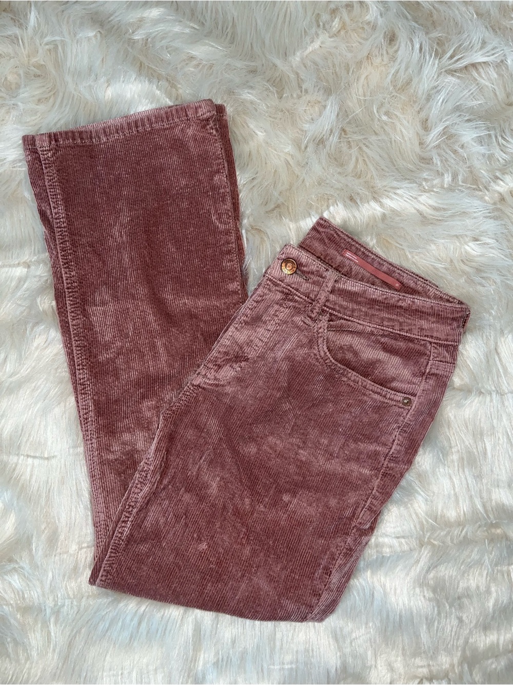 Pilcro by Anthropologie | The Yaya Dusty Rose Corduroy Cropped Kick Flare Pants - Picture 4 of 9